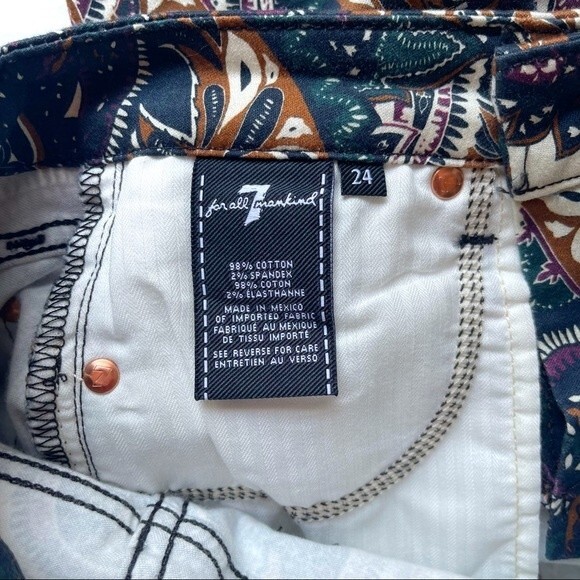 NWT 7 For All Mankind Paisley Ankle Pants - Multicolor - Picture 3 of 10